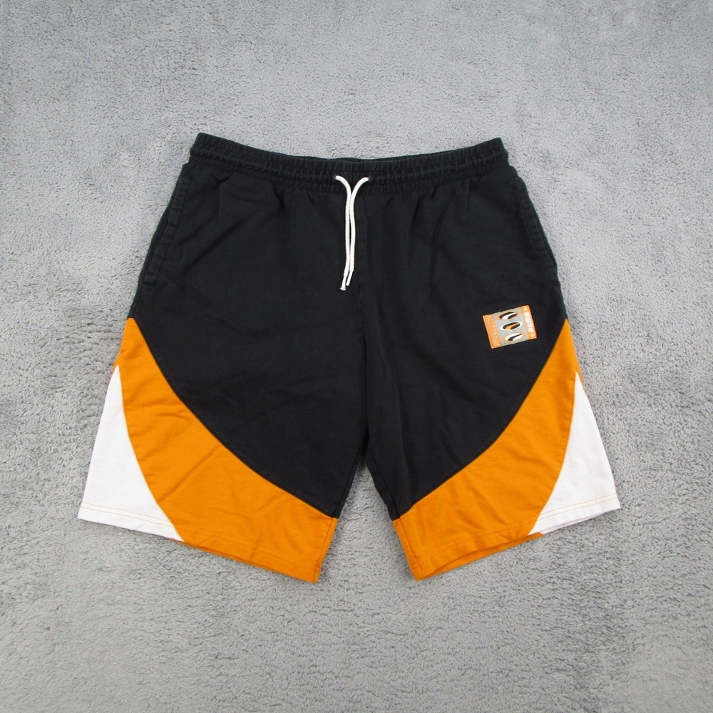 Puma Mens Colorblock Athletic Shorts Black Orange White Size L 579635-01